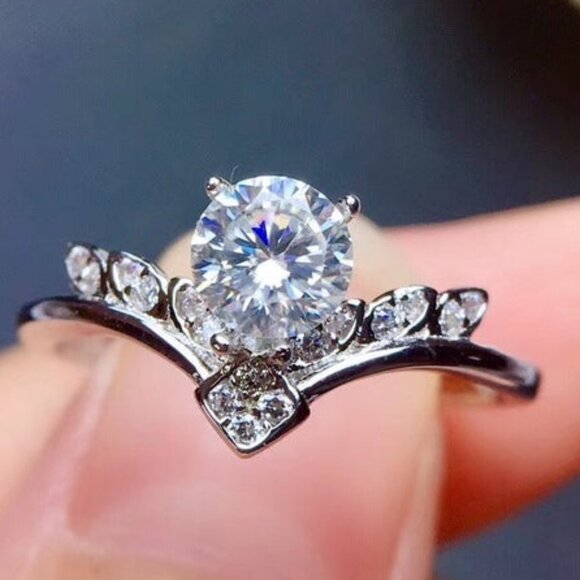 Beautiful Twisted Cross Trendy Pure Zircon Rings for Women, PD268 - Picture 2 of 6